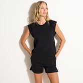 Estelle Cap-Sleeve Raglan Terry Sweatshirt