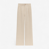 High-Waist Wide-Leg Pleated Trousers