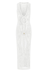 Monte Carlo Tie Dress - White Petit Crochet