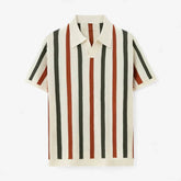 Retro Striped Knit Polo