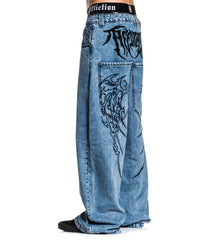 Extra Wide Tribal & Wings Denim