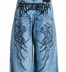 Extra Wide Tribal & Wings Denim