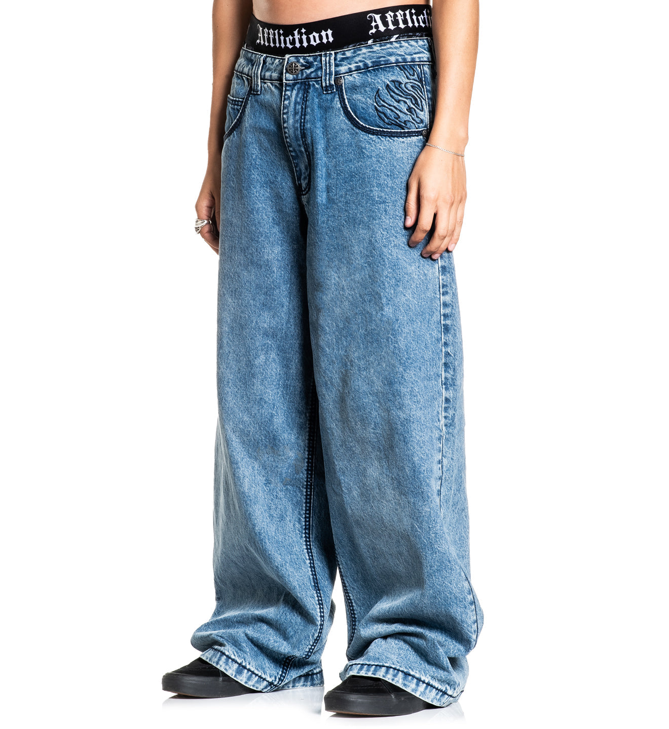 Extra Wide Tribal & Wings Denim