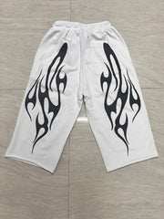 Tribal Flame Graphic Baggy Sweatpants