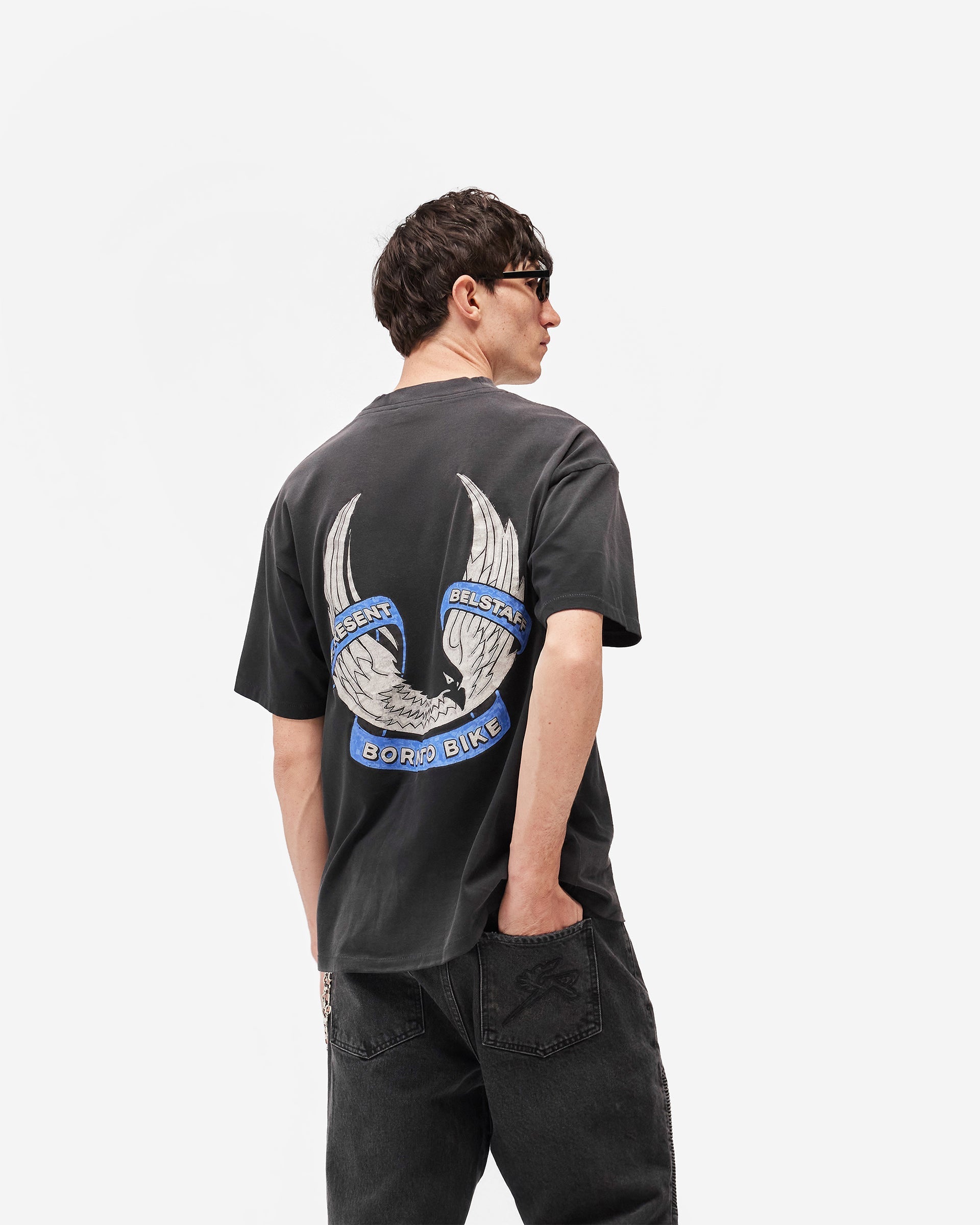 Represent X Belstaff Born To Bike T-Shirt - Aged Black