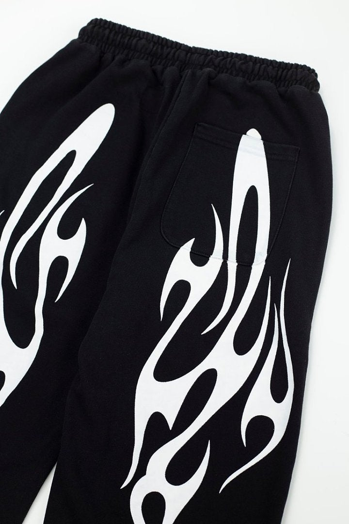Tribal Flame Graphic Baggy Sweatpants