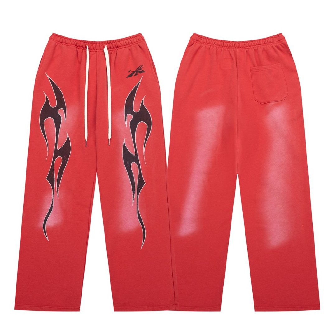 Red Tribal Graphic Baggy Sweatpants