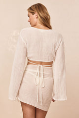 South Beach Sarong - Ivory Crinkle
