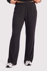 Slinky Rib Lounge Pant | Black