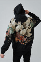 Embroidered Fox Hoodie