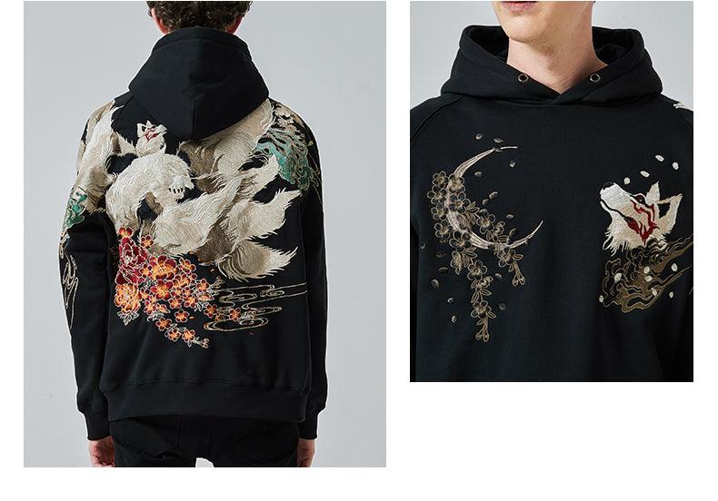 Embroidered Fox Hoodie