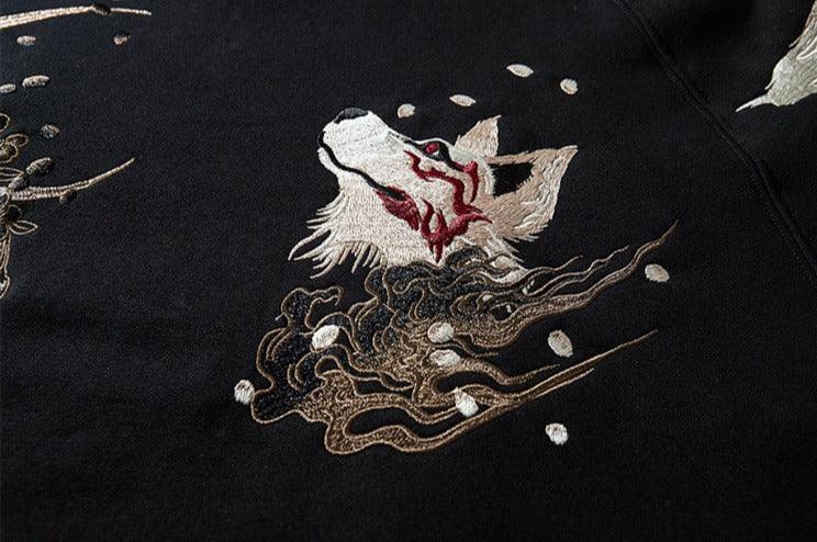 Embroidered Fox Hoodie