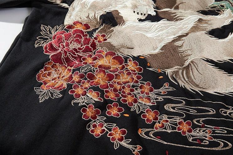 Embroidered Fox Hoodie