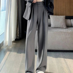 High-Waist Wide-Leg Pleated Trousers