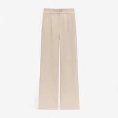 High-Waist Wide-Leg Pleated Trousers