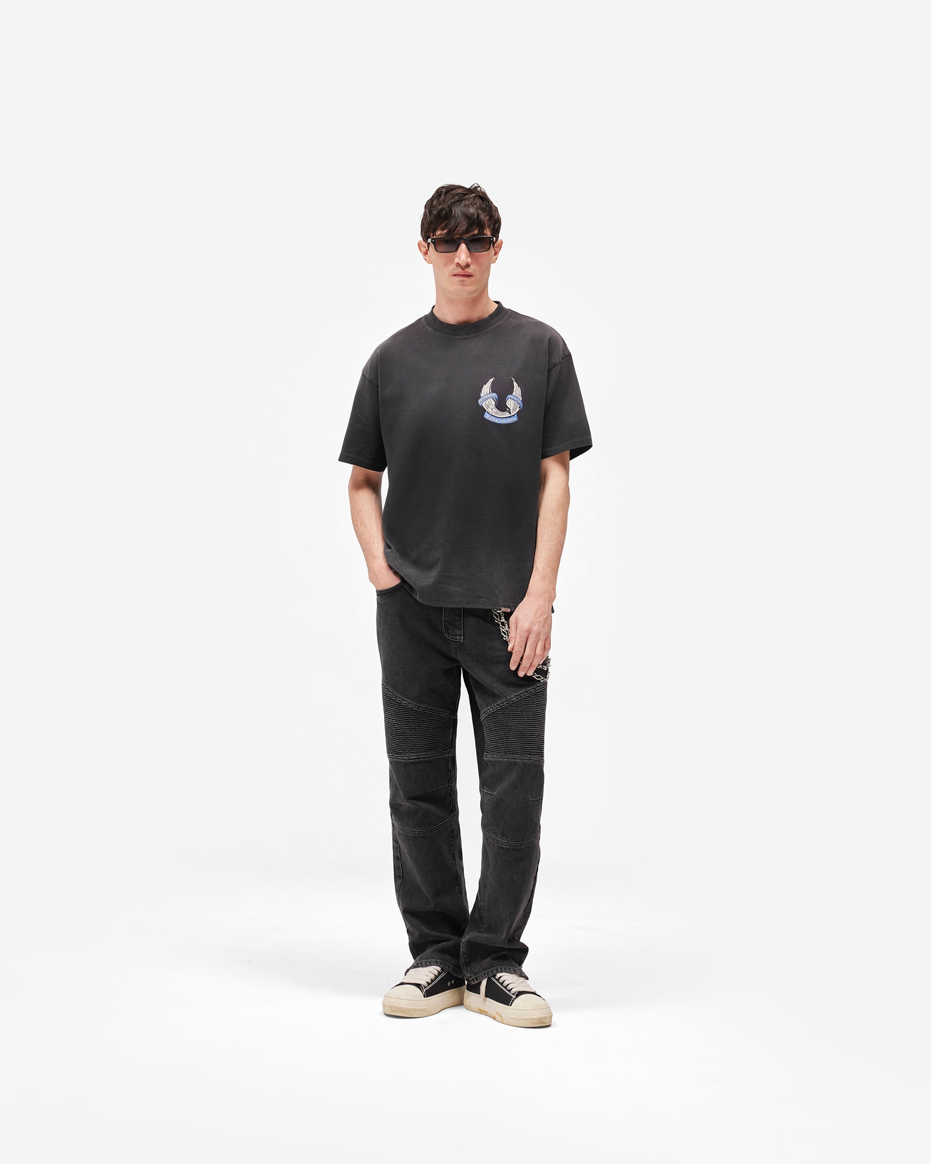 Represent X Belstaff Born To Bike T-Shirt - Aged Black