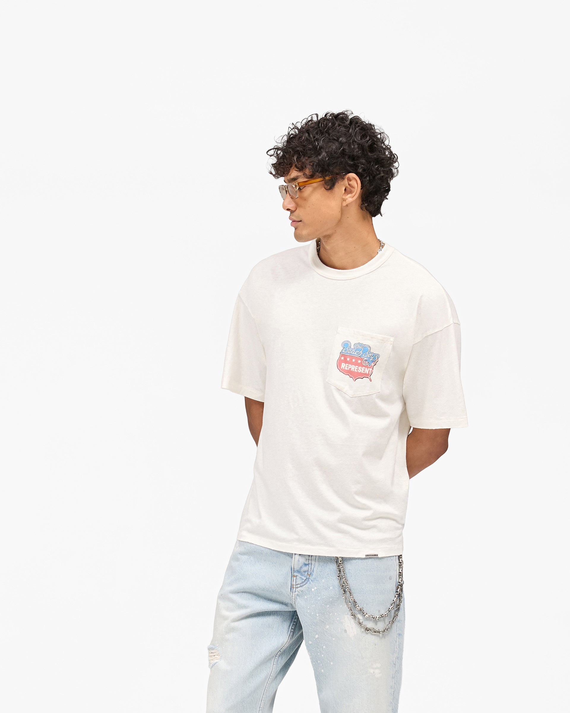 Represent x Beach Boys Americas Band T-Shirt - Flat White
