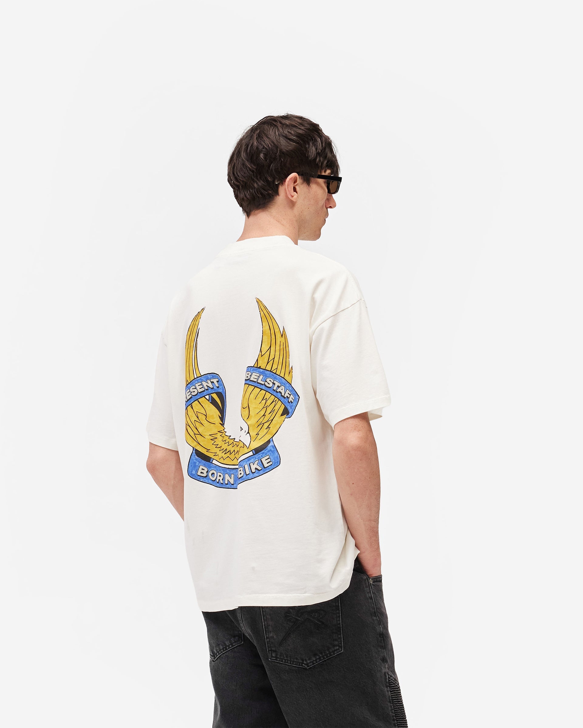 Represent X Belstaff Born To Bike T-Shirt - Flat White