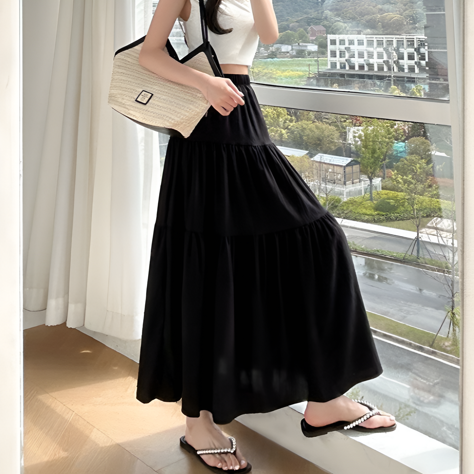 Line Mid-Calf Skirt