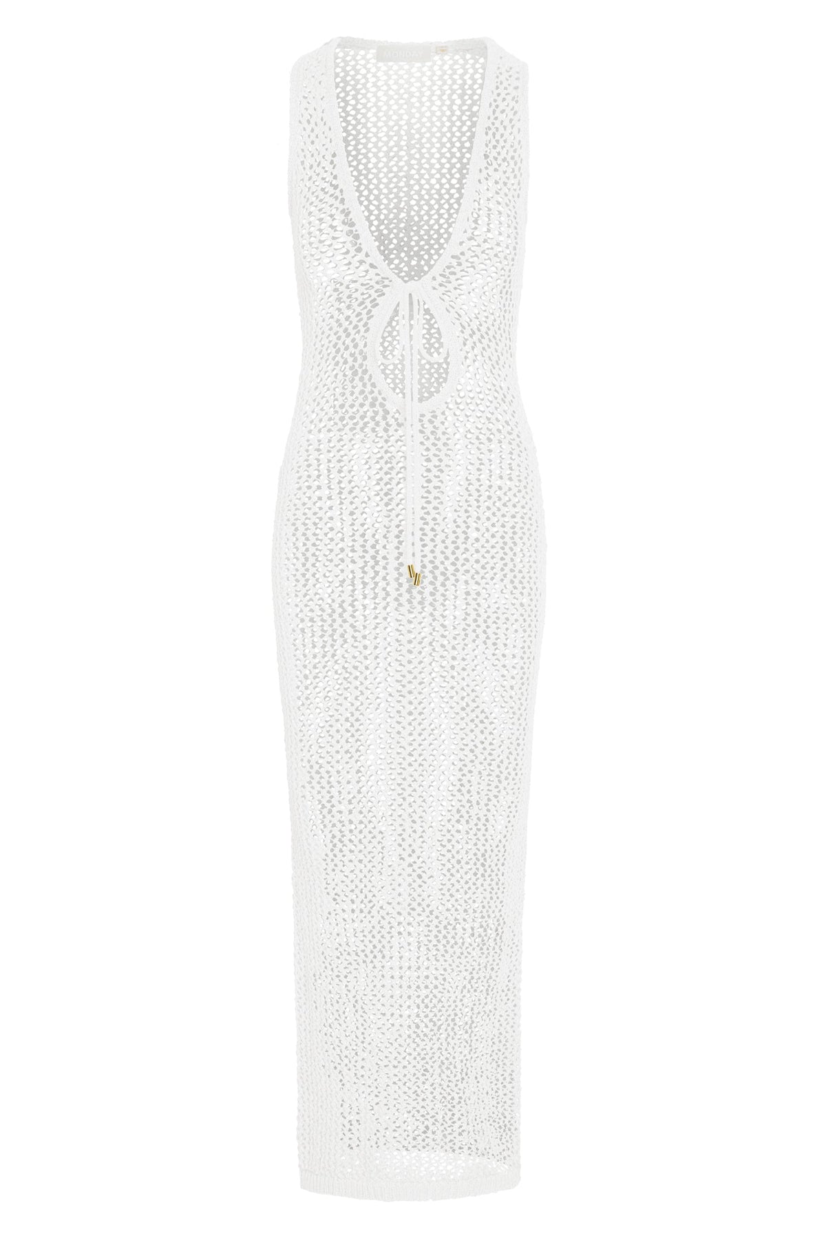 Monte Carlo Tie Dress - White Petit Crochet