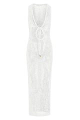 Monte Carlo Tie Dress - White Petit Crochet