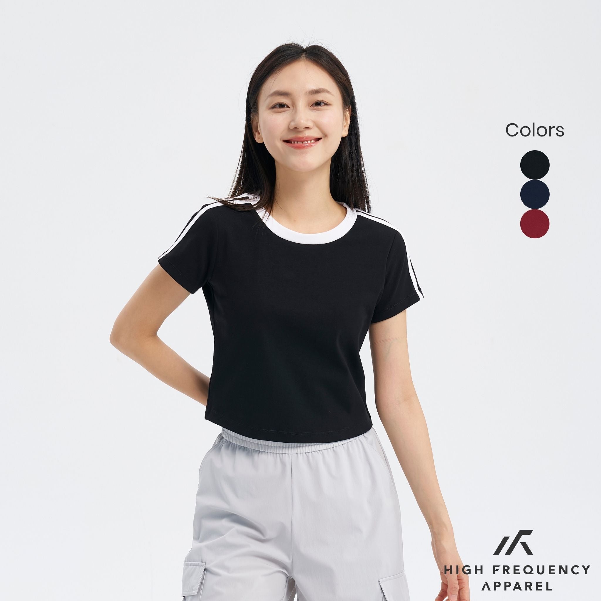 Striped Curved Hem Baby Tee