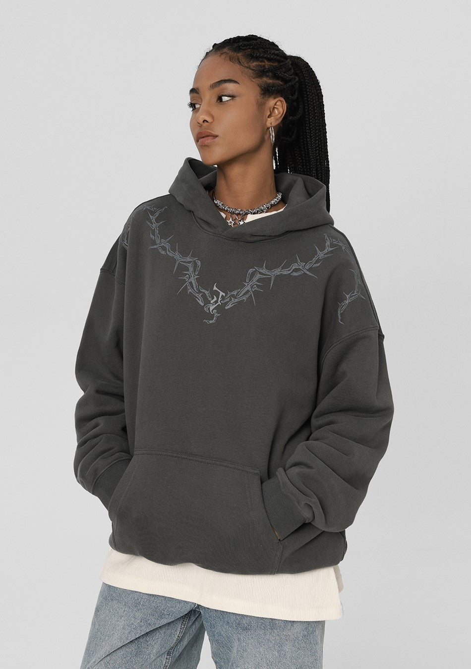 JHYQ Thorn Collar Hoodie