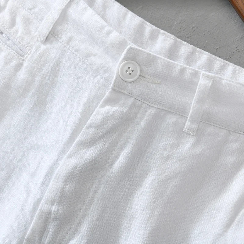 Old Money Pure Linen Shorts
