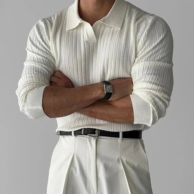 Old Money Ribbed Knit Shirt