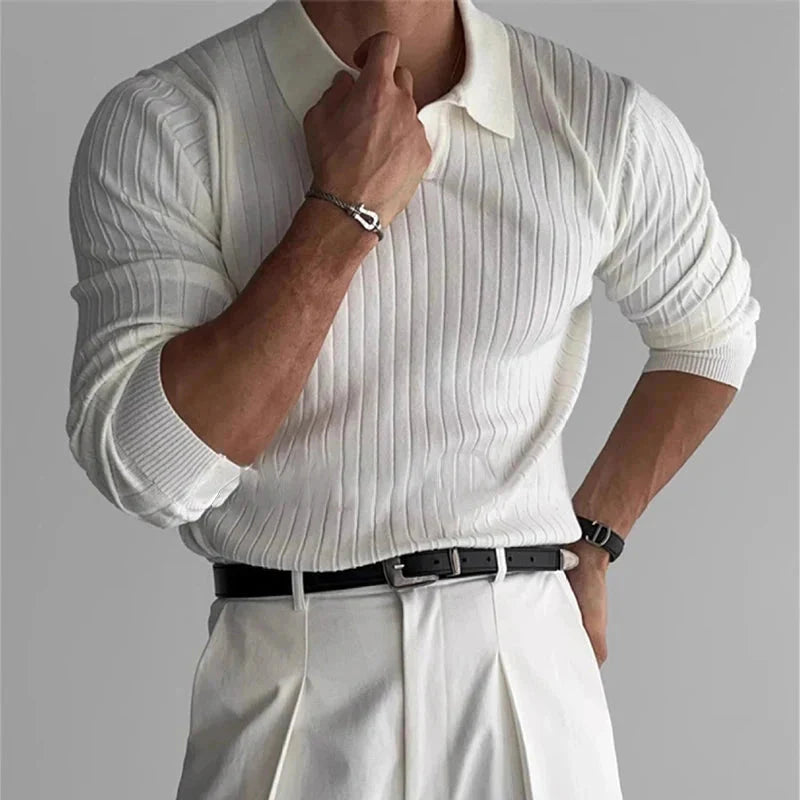 Old Money Ribbed Knit Shirt