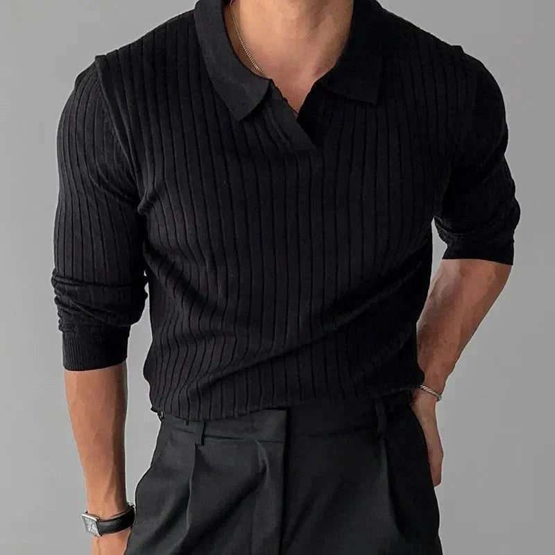 Old Money Ribbed Knit Shirt