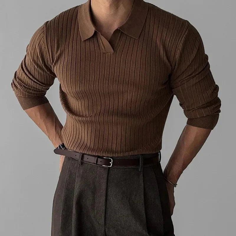 Old Money Ribbed Knit Shirt