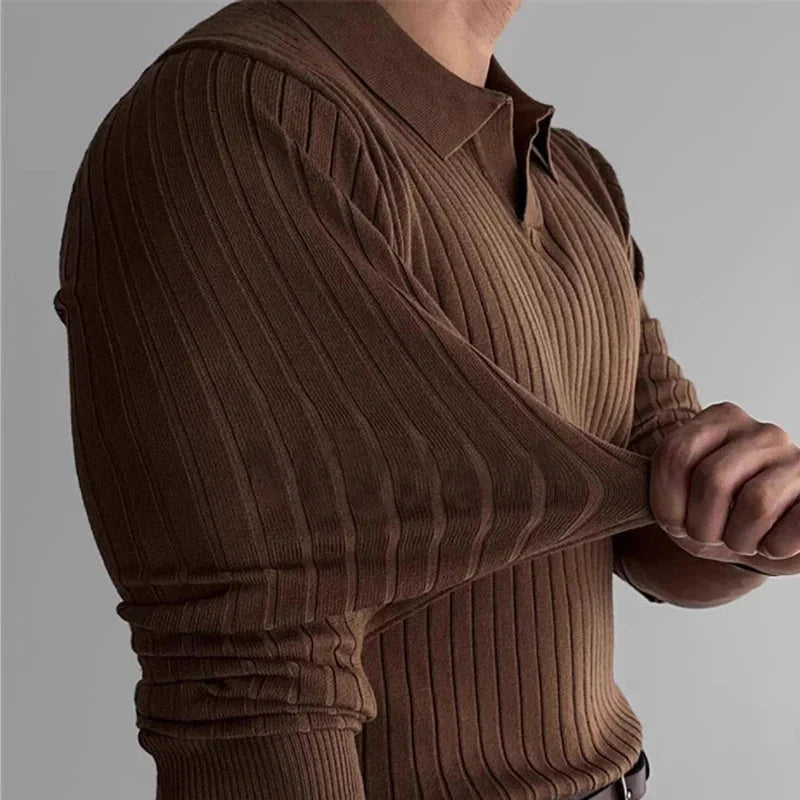 Old Money Ribbed Knit Shirt