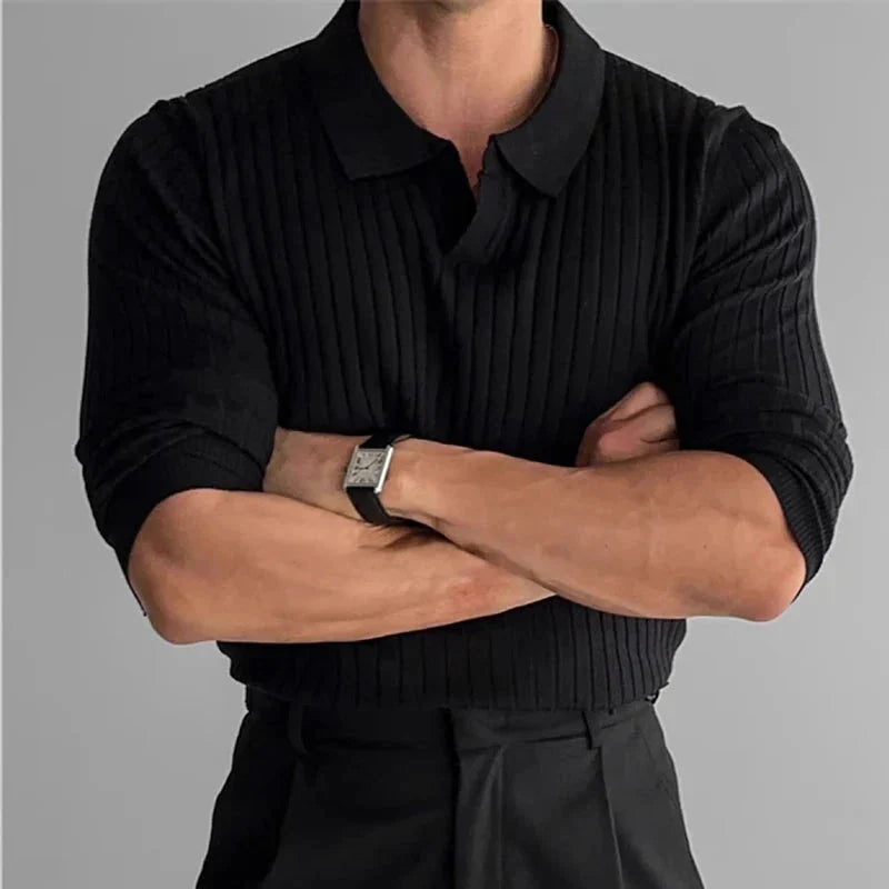 Old Money Ribbed Knit Shirt