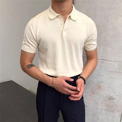 Old Money Taupe Knit Polo
