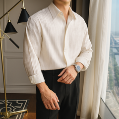 Old Money Textured Button-Up Shirt