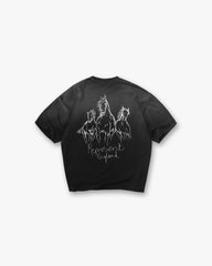 Hand Drawn Horses T-Shirt - Aged Black