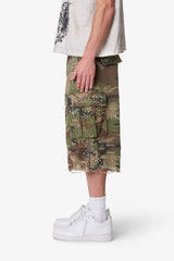 Pearled Cargo Shorts - Camo