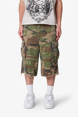 Pearled Cargo Shorts - Camo