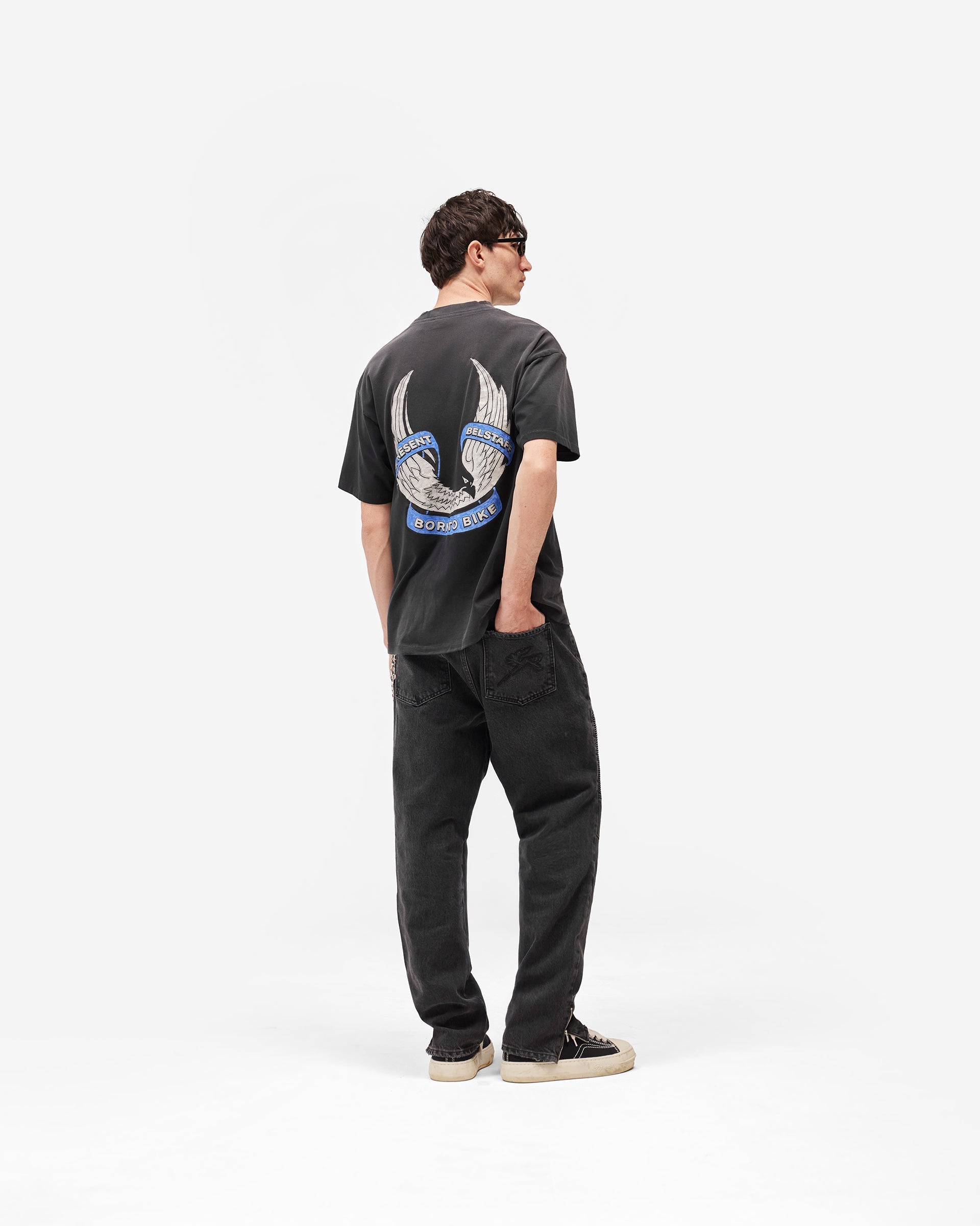 Represent X Belstaff Born To Bike T-Shirt - Aged Black