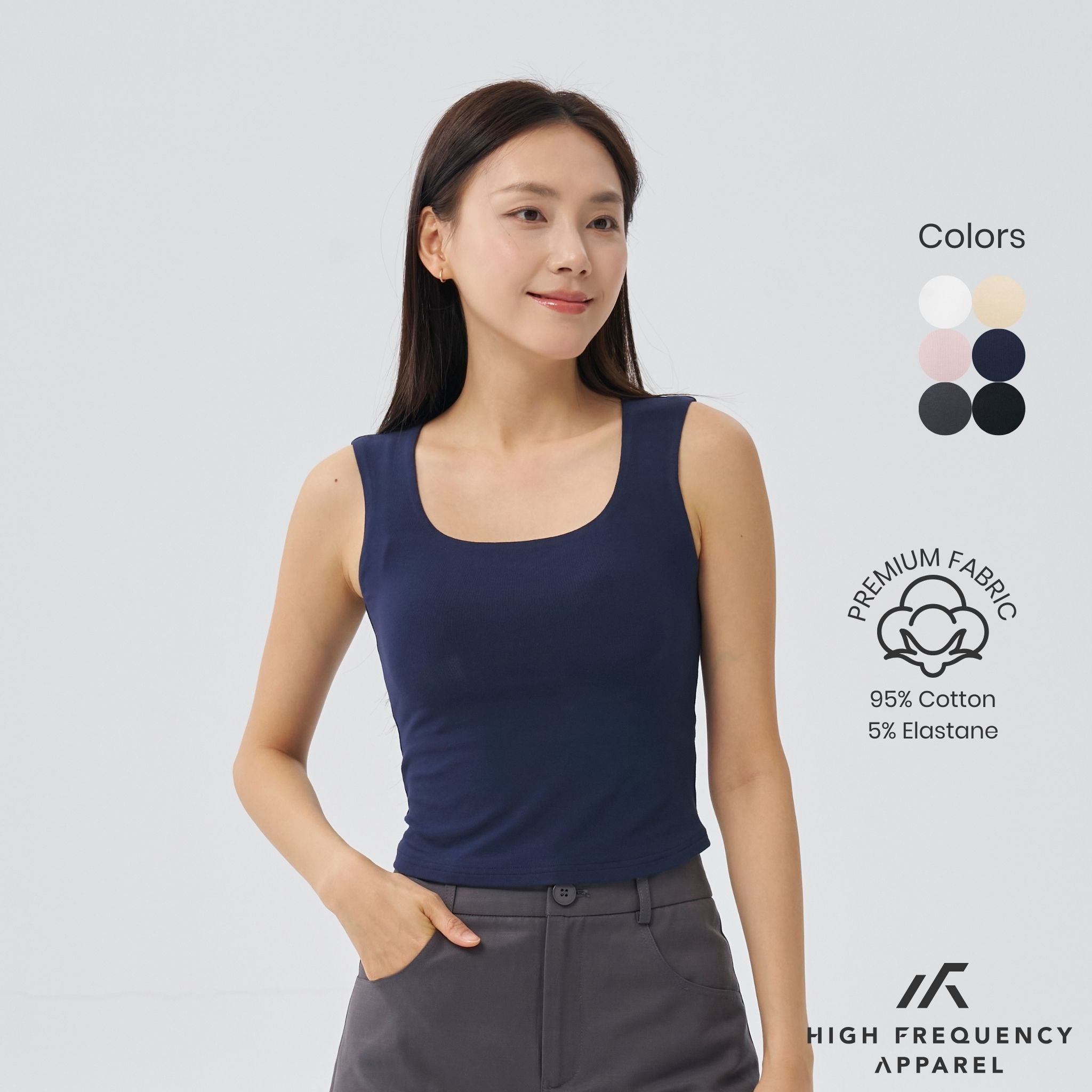 Soft Stretch Square Neck Sleeveless Padded Top