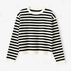 Striped Crew Neck Long Sleeve Top