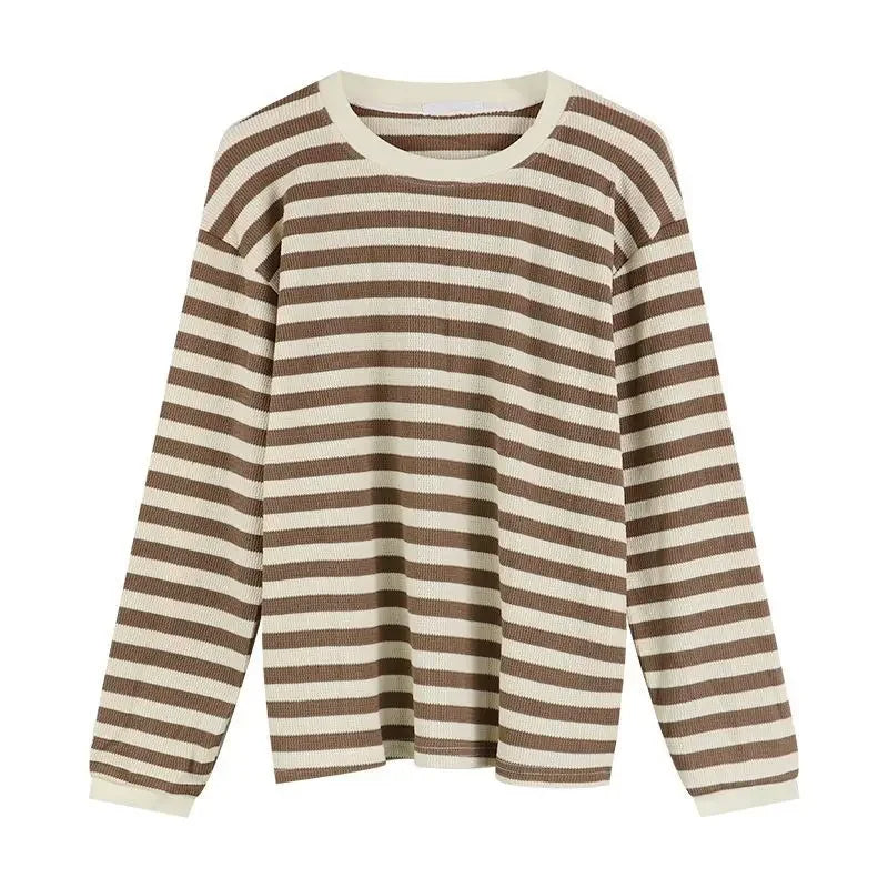 Striped Crew Neck Long Sleeve Top