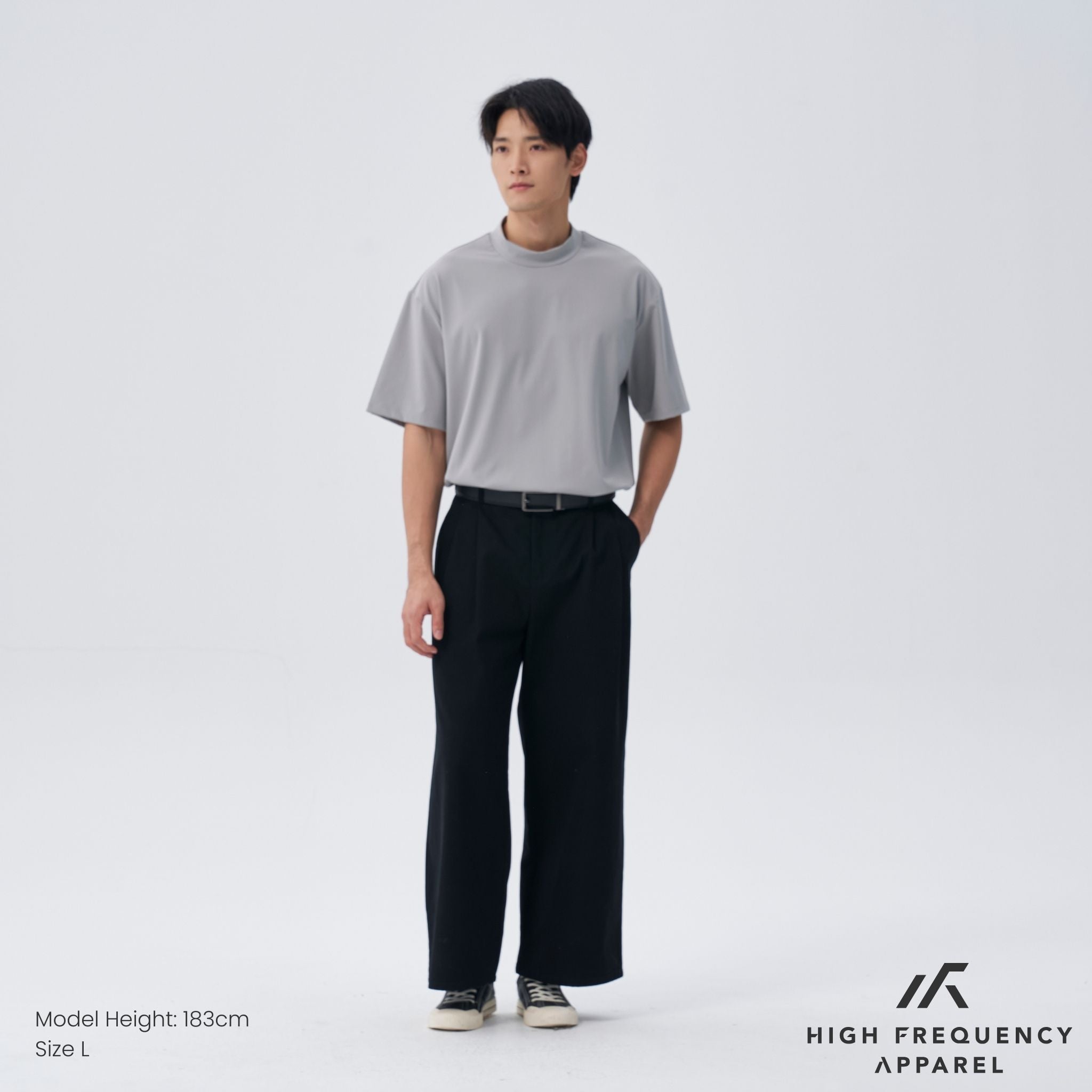 Mock Neck Athleisure Oversized T-Shirt
