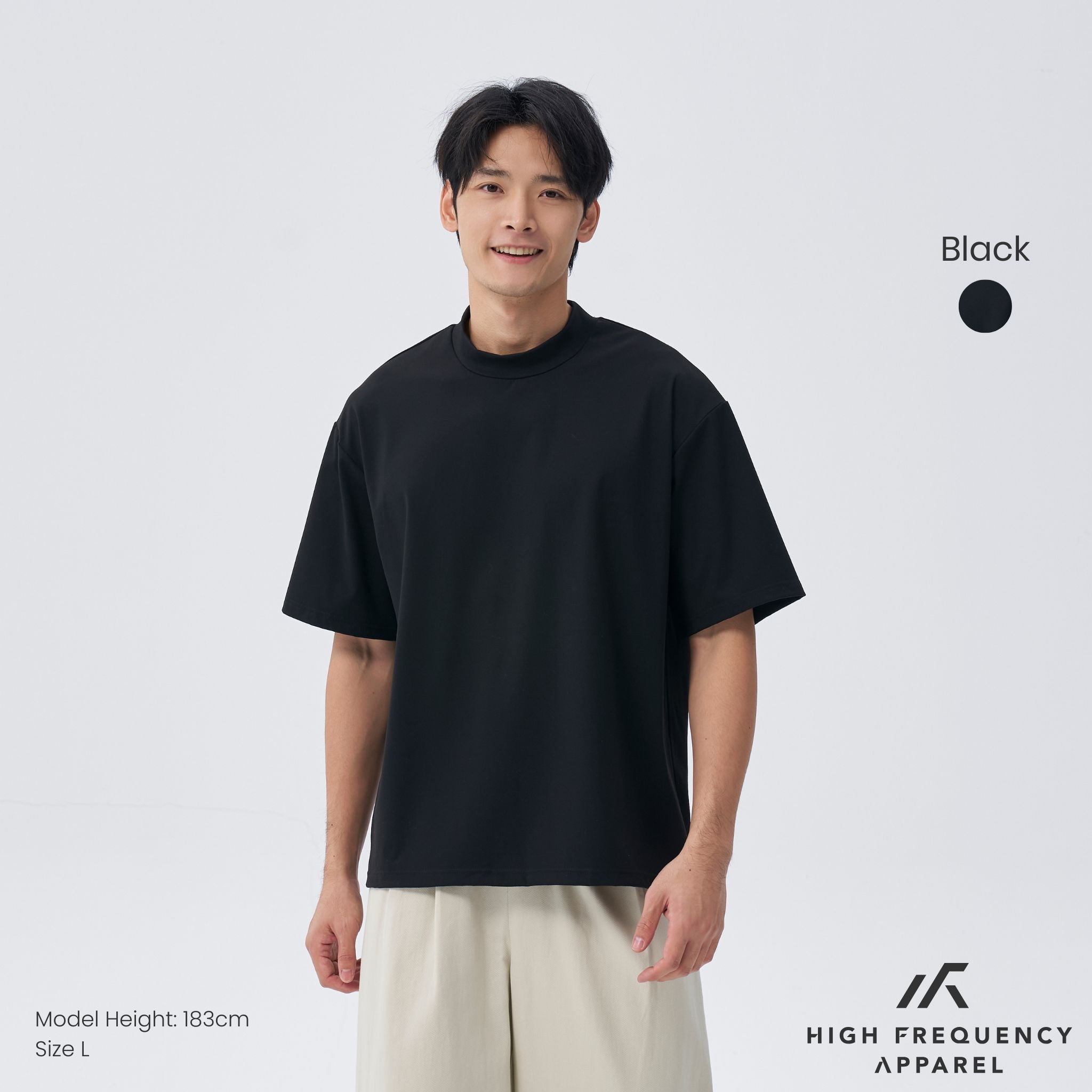 Mock Neck Athleisure Oversized T-Shirt
