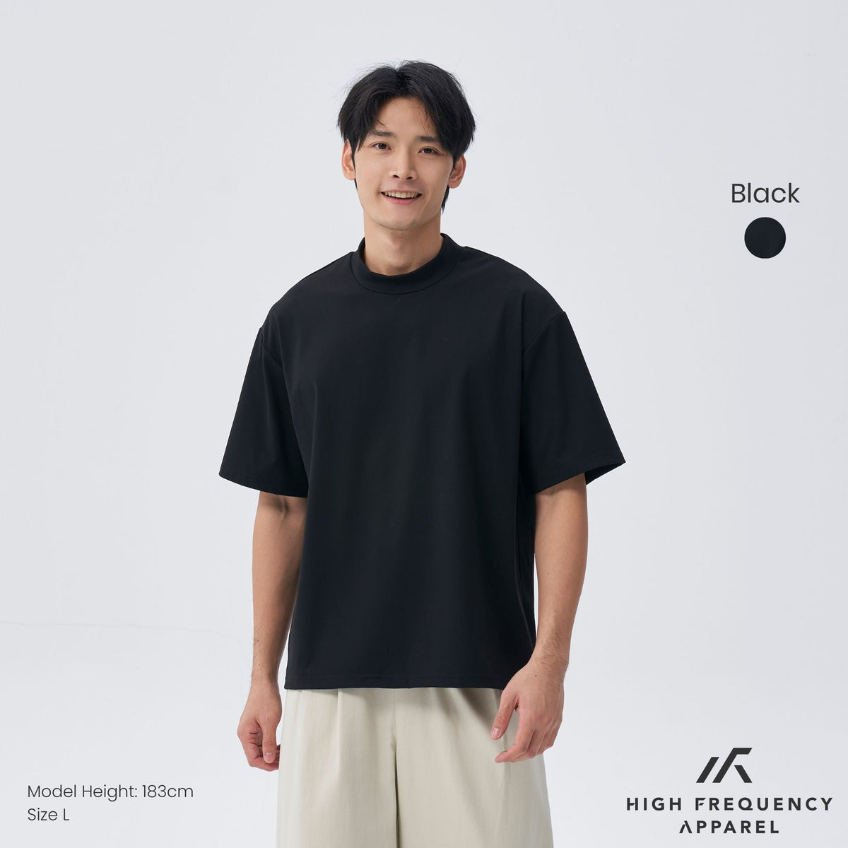 Mock Neck Athleisure Oversized T-Shirt