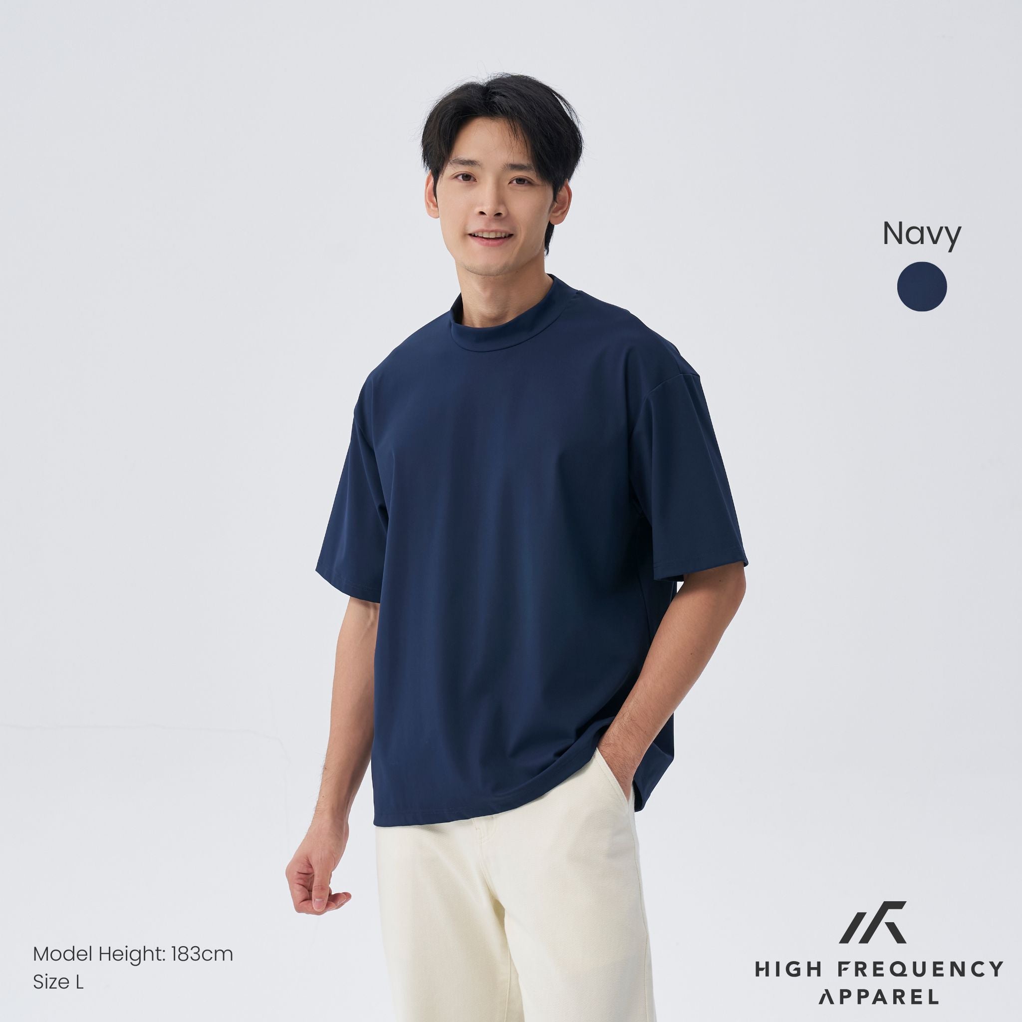 Mock Neck Athleisure Oversized T-Shirt