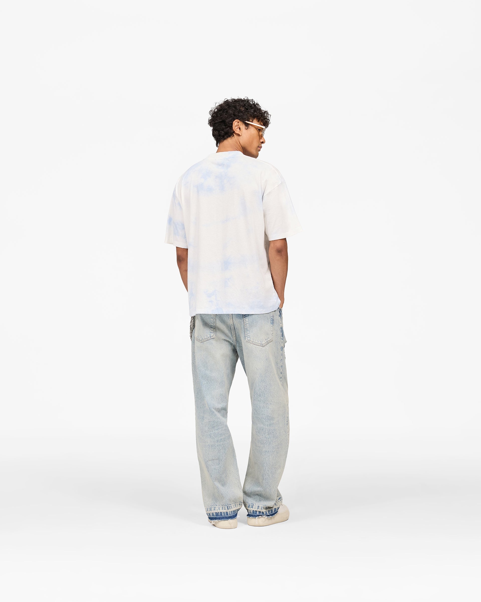 Represent x Beach Boys Script T-Shirt - Blue Tie Dye