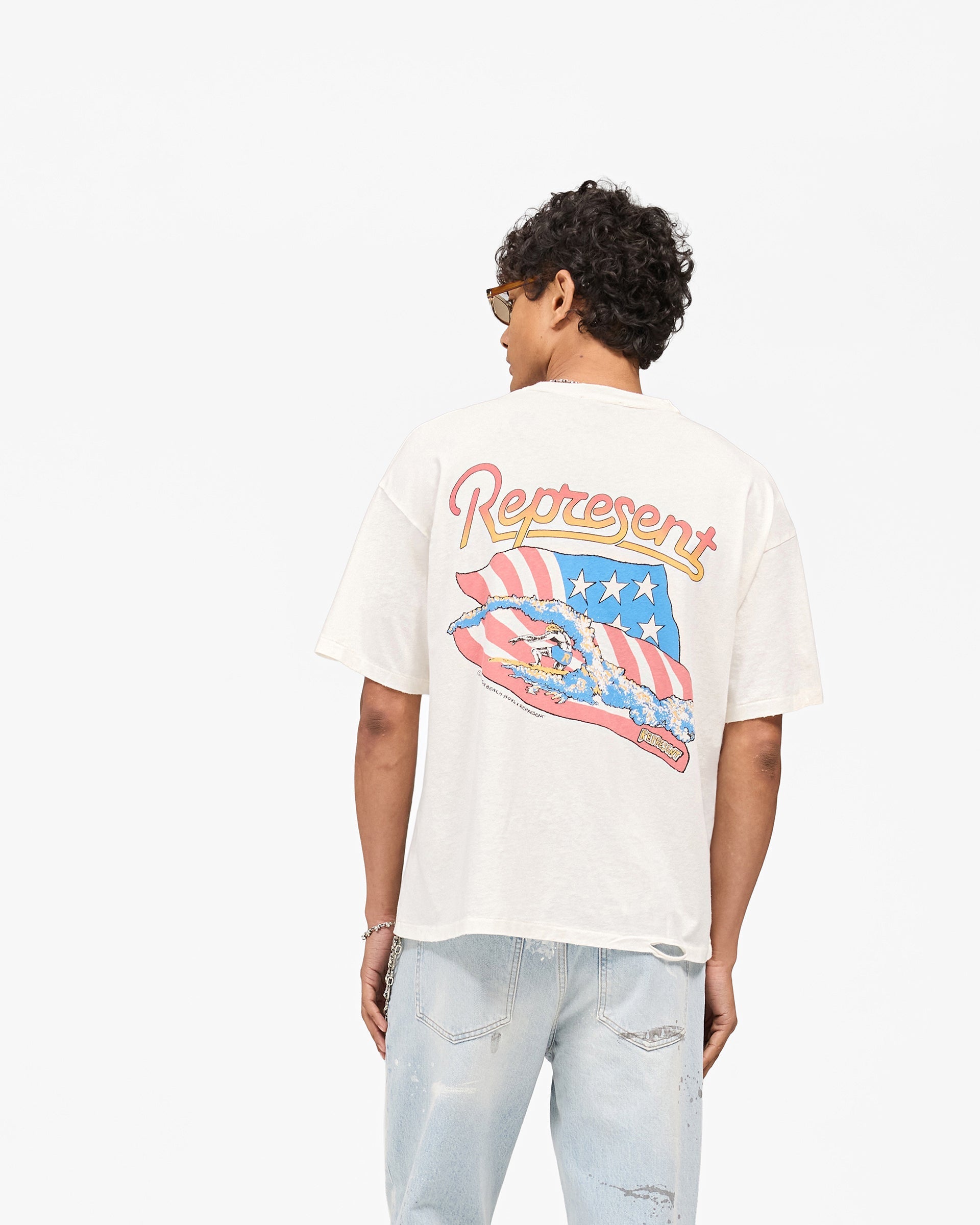 Represent x Beach Boys Americas Band T-Shirt - Flat White