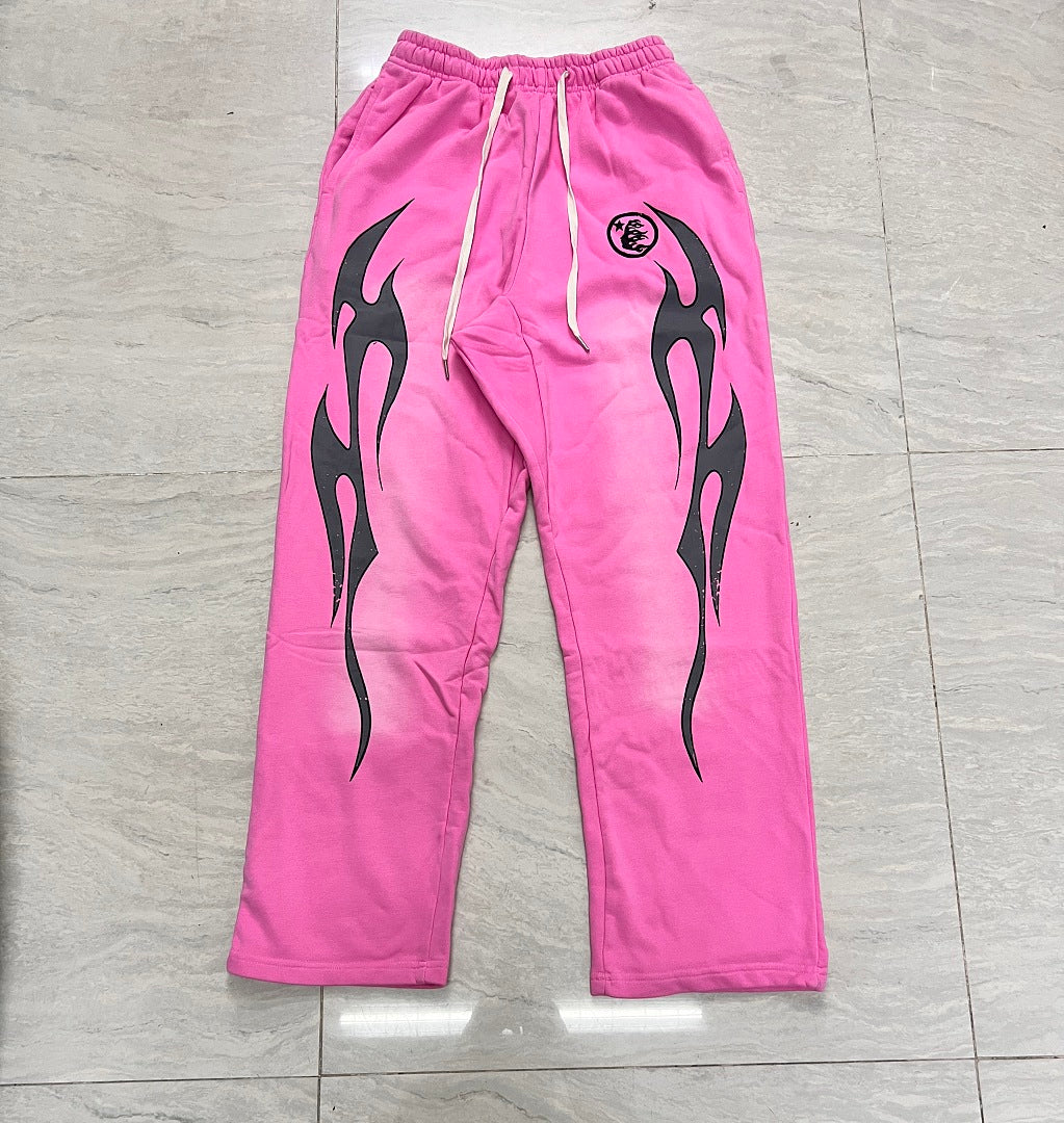 Hot Pink Tribal Graphic Baggy Sweatpants